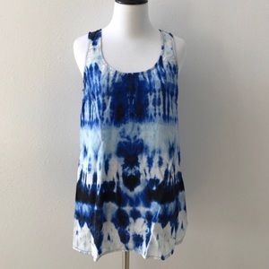Michael Kora Blue Tie-Dye Tank